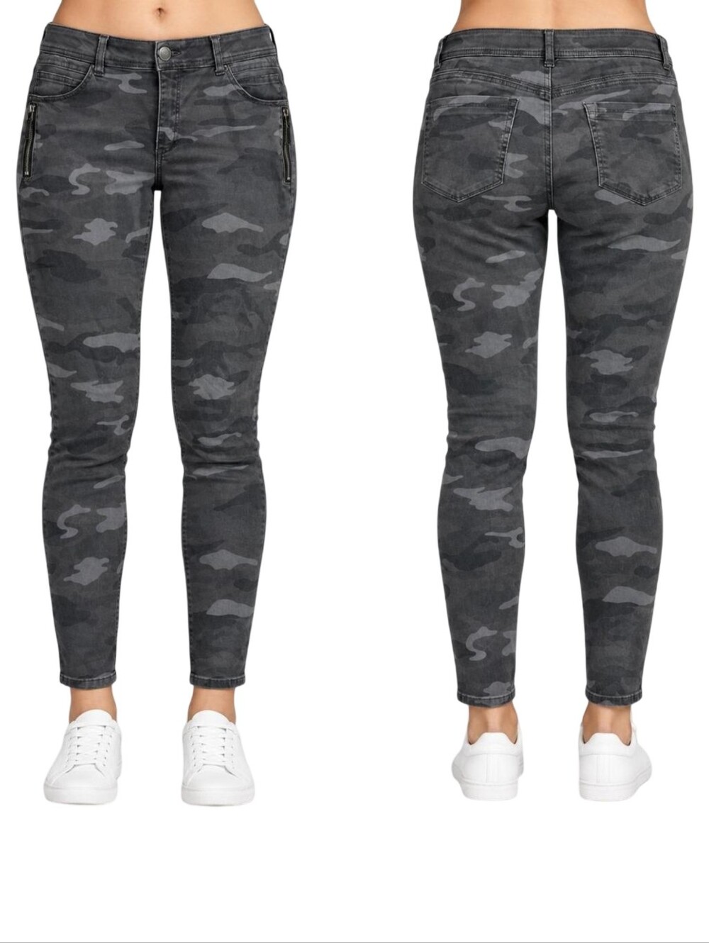 Sanctuary Social Standards Women's Gray Camo Stretch Skinny Jeans Size 8